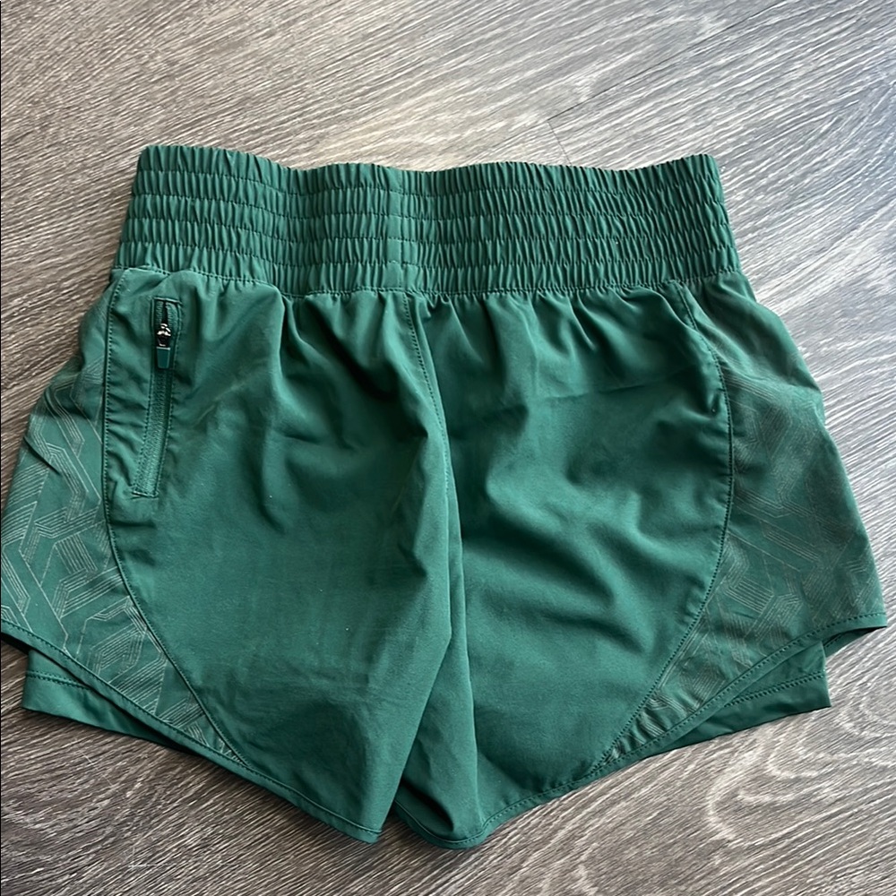 Women's Green Athletic Shorts - Picture 4 of 6